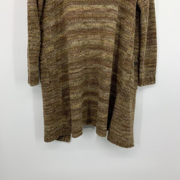 Prana Cardigan Sabina Duster Brown Khaki Marbled Wool Blend Open - Picture 12 of 12